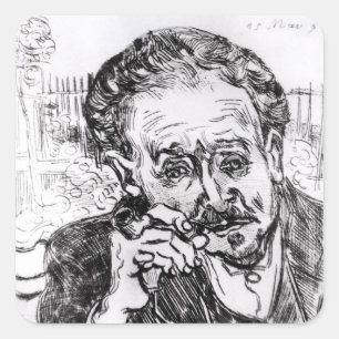 Adesivo Quadrado Vincent van Gogh O homem com a tubulação