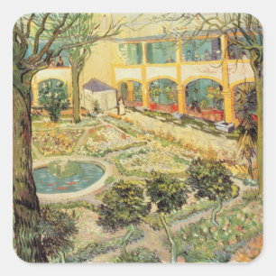 Adesivo Quadrado Vincent van Gogh o jardim do asilo em Arles
