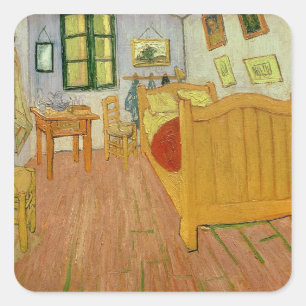 Adesivo Quadrado Vincent van Gogh   O Quarto, 1888