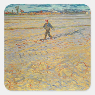 Adesivo Quadrado Vincent van Gogh   o Sower, 1888