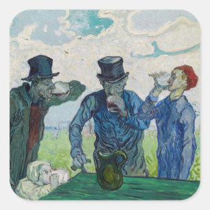 Adesivo Quadrado Vincent van Gogh - Os Bebedores, segundo Daumier