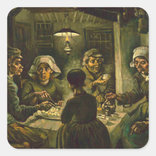 Adesivo Quadrado Vincent Van Gogh - Os comedores de batata abril de