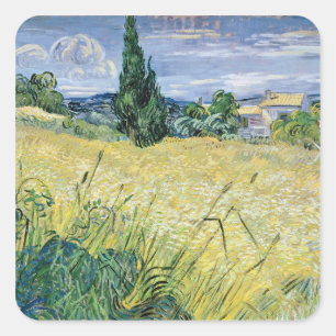 Adesivo Quadrado Vincent van Gogh Paisagem com Milho Verde, 1889