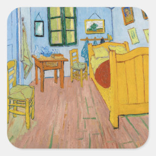 Adesivo Quadrado Vincent Van Gogh - Quarto de Vincent em Arles