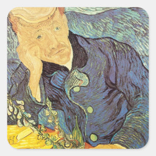 Adesivo Quadrado Vincent van Gogh - Retrato do Doutor Gachet