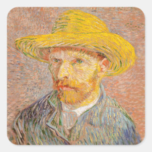 Adesivo Quadrado Vincent Van Gogh - Retrato impressionista