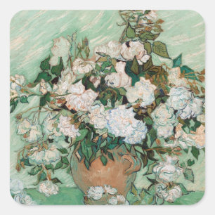 Adesivo Quadrado Vincent van Gogh   Rosas, 1890