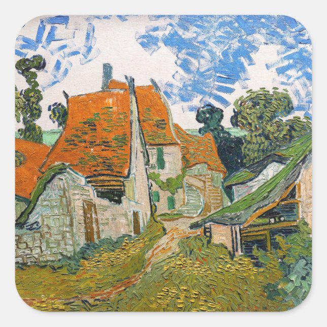 Adesivo Quadrado Vincent van Gogh - Rua Auvers-sur-Oise (Frente)