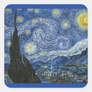 Adesivo Quadrado Vincent Van Gogh Starry Night