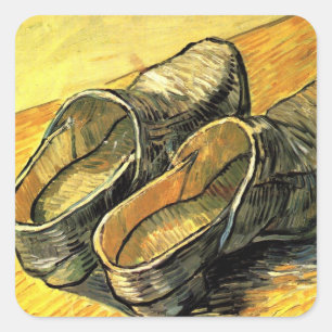 Adesivo Quadrado Vincent van Gogh - Um Par de Tamancos de Couro