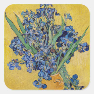 Adesivo Quadrado Vincent van Gogh - Vaso com Íris