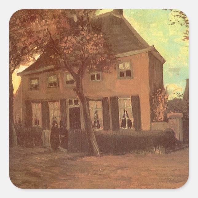 Adesivo Quadrado Vincent van Gogh - Vicarage em Nuenen (Frente)