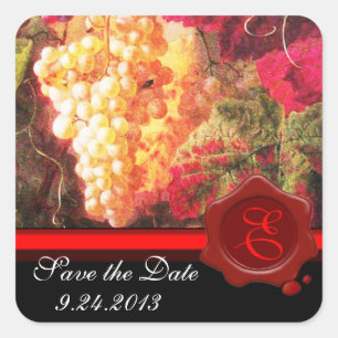 ADESIVO QUADRADO VINHA VINHA DE UVAS ANTIGAS, PROVANDO DE VINHO, SE