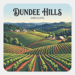 Adesivo Quadrado Vinhas Dundee Hills Viagem Oregon