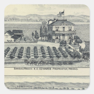 Adesivo Quadrado Vinhedo da fileira da conversão, Fresno