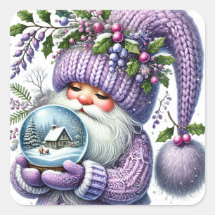 Adesivo Quadrado Vinheiros Gnomos de Natal