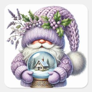 Adesivo Quadrado Vinheiros Gnomos de Natal