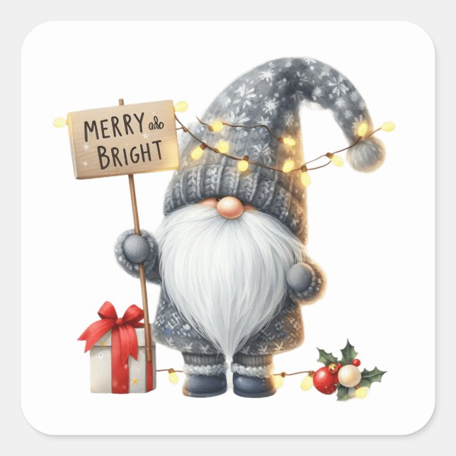 Adesivo Quadrado Vinheiros Gnomos de Natal (Frente)