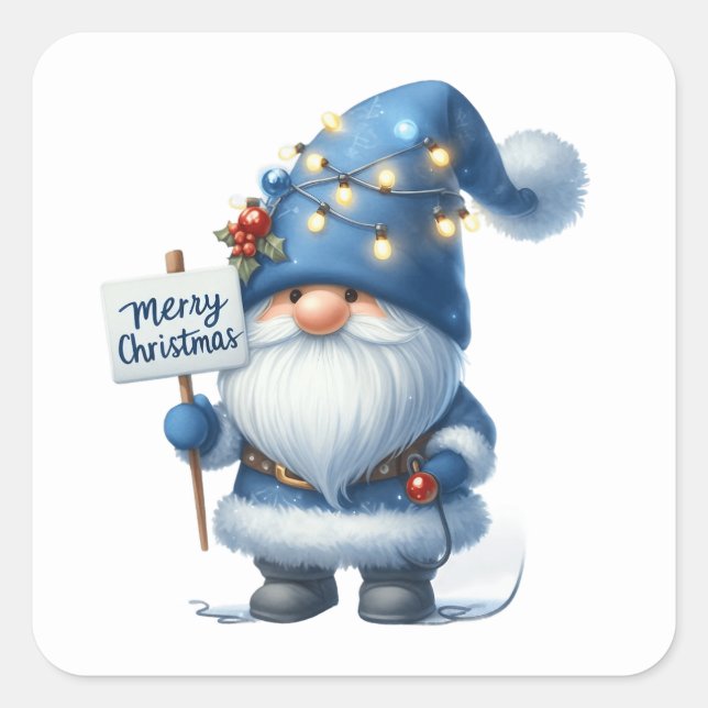 Adesivo Quadrado Vinheiros Gnomos de Natal (Frente)