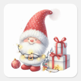 Adesivo Quadrado Vinheiros Gnomos de Natal