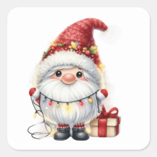 Adesivo Quadrado Vinheiros Gnomos de Natal