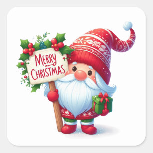 Adesivo Quadrado Vinheiros Gnomos de Natal