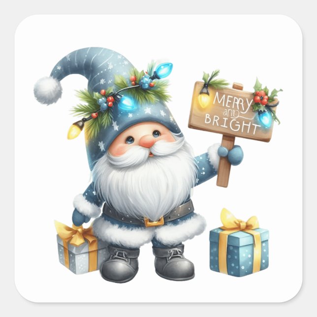 Adesivo Quadrado Vinheiros Gnomos de Natal (Frente)