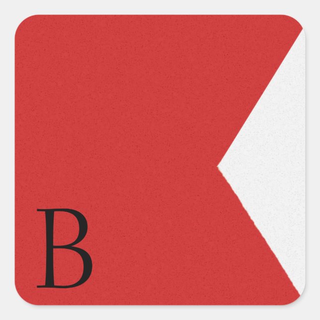 Adesivo Quadrado Vinheta alfabética de sinalizador de sinal náutico (Frente)