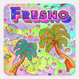 Adesivo Quadrado Vinheta-Alvo de Fresno Fresno
