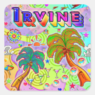Adesivo Quadrado Vinheta-Alvo de Vacinação Irvine