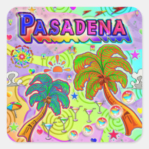Adesivo Quadrado Vinheta-Alvo Pasadena Vacation