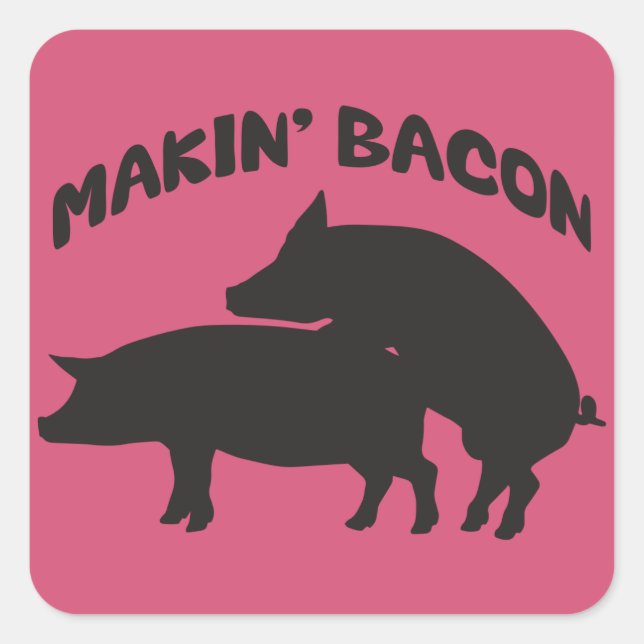 Adesivo Quadrado Vinheta bacon novelada engraçada (Frente)