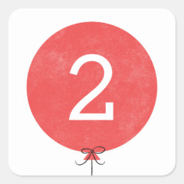 Adesivo Quadrado Vinheta Balão - Vermelho