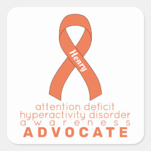 Adesivo Quadrado Vinheta branca quadrada ADHD Advocate