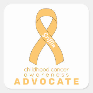 Adesivo Quadrado Vinheta branca quadrada do Cancer de infância
