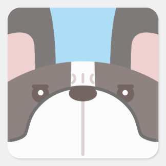 Adesivo Quadrado Vinheta Buldogue Francesa