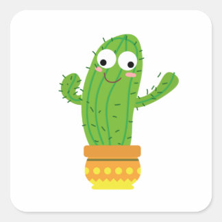 Adesivo Quadrado Vinheta Cactus Dançante