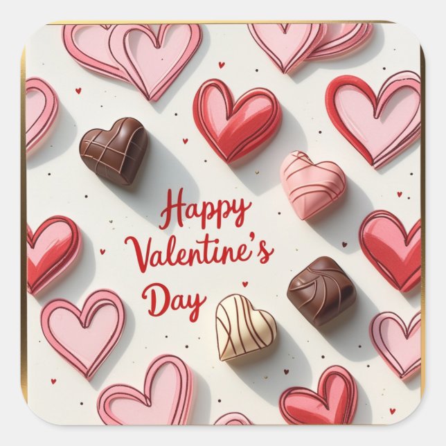 Adesivo Quadrado Vinheta cardíaca (Frente)