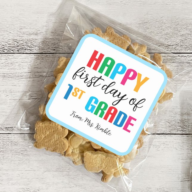 Adesivo Quadrado Vinheta Colorida Escolar de 1 rua (Quadrado) (Criador carregado)