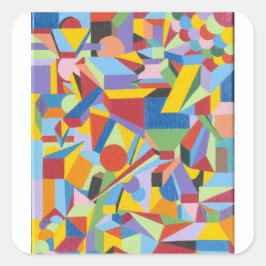 Adesivo Quadrado Vinheta com Design de pintura de arte original