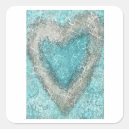 Adesivo Quadrado Vinheta com um coração legal