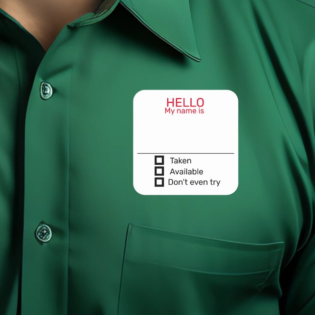 Adesivo Quadrado Vinheta Crachá de Festa Engraçada (Criador carregado)