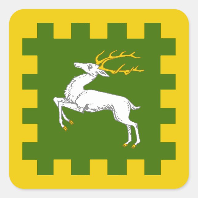 Adesivo Quadrado Vinheta Crachá de Populace das Terras Terrestres S (Frente)