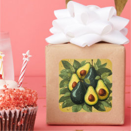 Adesivo Quadrado Vinheta de abacates