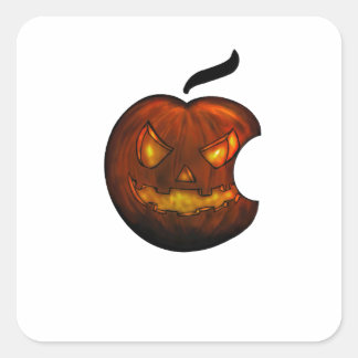 Adesivo Quadrado Vinheta de abóbora do Halloween
