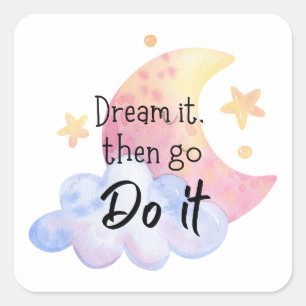 Adesivo Quadrado Vinheta de Afirmação Positiva