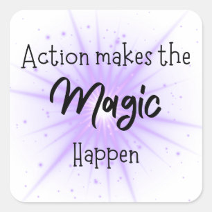 Adesivo Quadrado Vinheta de Afirmação Positiva