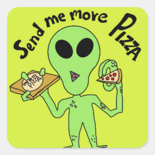 Adesivo Quadrado vinheta de alienígena