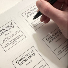 Adesivo Quadrado Vinheta de Assinatura do Certificado de Autenticid