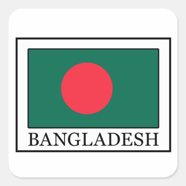 Adesivo Quadrado Vinheta de Bangladesh (Frente)